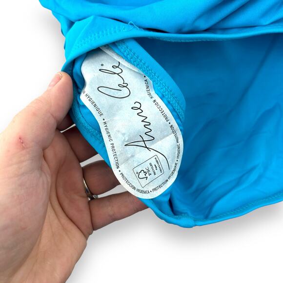 NEW Anne Cole Twist Front Halter One Piece Swimsuit Size 6 Cerulean Blue Bandeau - Picture 6 of 12